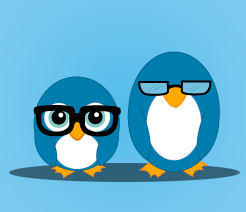 diseño ilustracion-pinguinos nerd
